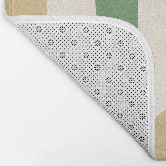 Geometric Vase - Green on Beige Bath Mat Gallery Image 2