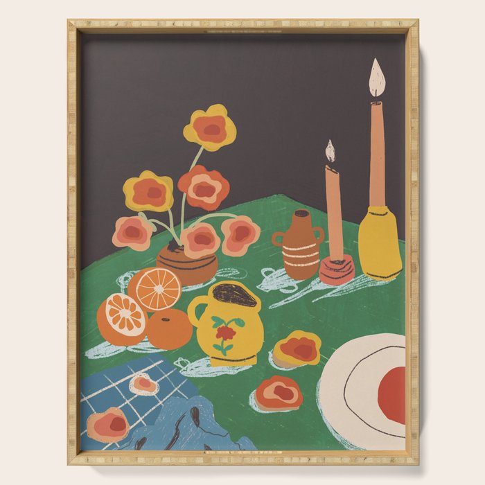 Green table Serving Tray Gallery Image 1