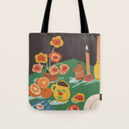 Green table Tote Bag Gallery Image 1