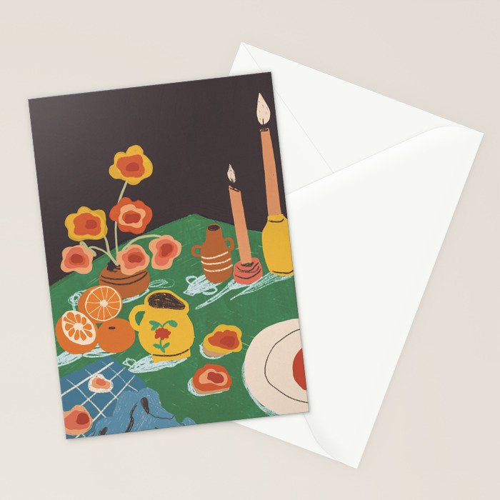 Green table Stationery Card Gallery Image 2