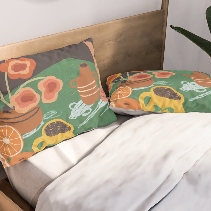 Green table Pillow Sham Gallery Image 2