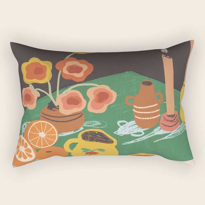 Green table Rectangular Pillow Gallery Image 2