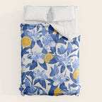 Porcelain Magnolias Flowers and Lemons Duvet Cover Gallery Image 6