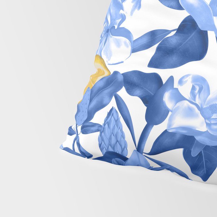 Porcelain Magnolias Flowers and Lemons Pillow Sham Gallery Image 4
