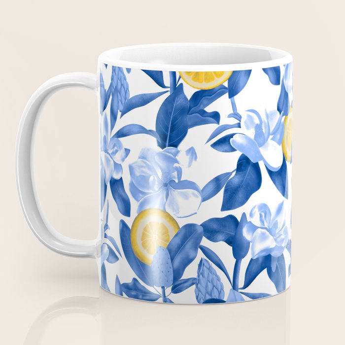 Porcelain Magnolias Flowers and Lemons Coffee Mug Gallery Image 3