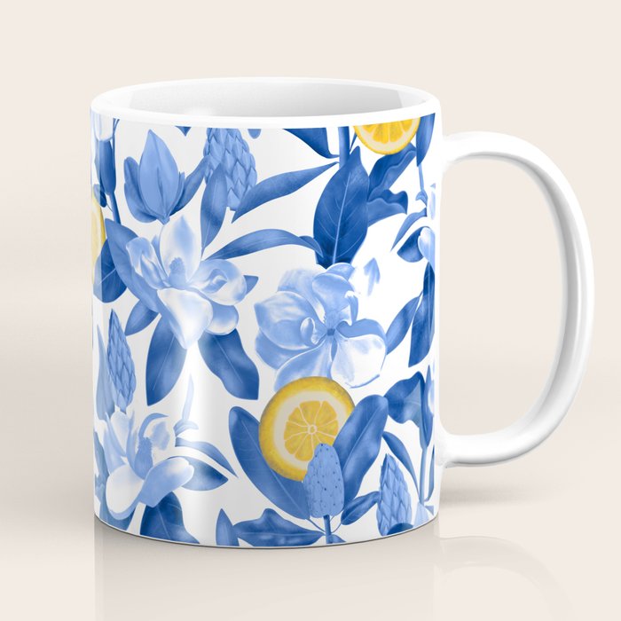 Porcelain Magnolias Flowers and Lemons Coffee Mug Gallery Image 1