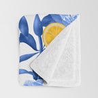 Porcelain Magnolias Flowers and Lemons Throw Blanket Gallery Image 3