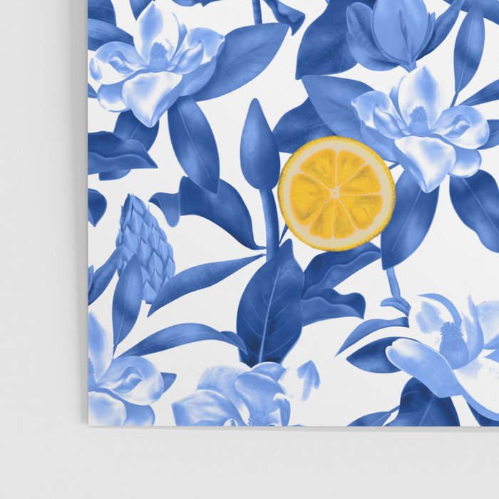 Porcelain Magnolias Flowers and Lemons Poster Gallery Image 3