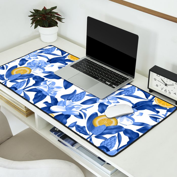Porcelain Magnolias Flowers and Lemons Desk Mat Gallery Image 2