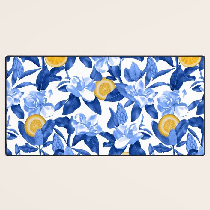 Porcelain Magnolias Flowers and Lemons Desk Mat Gallery Image 3
