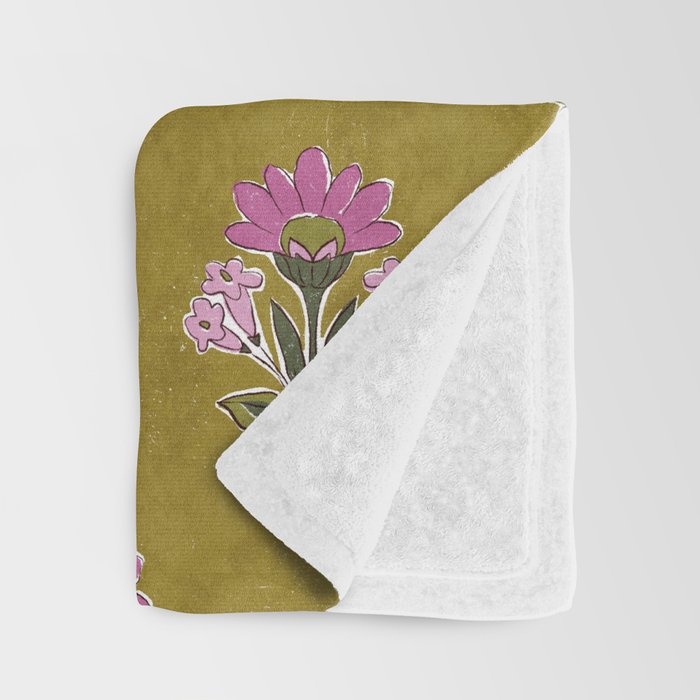 Block pink floral  Throw Blanket Gallery Image 3