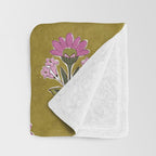 Block pink floral  Throw Blanket Gallery Image 3