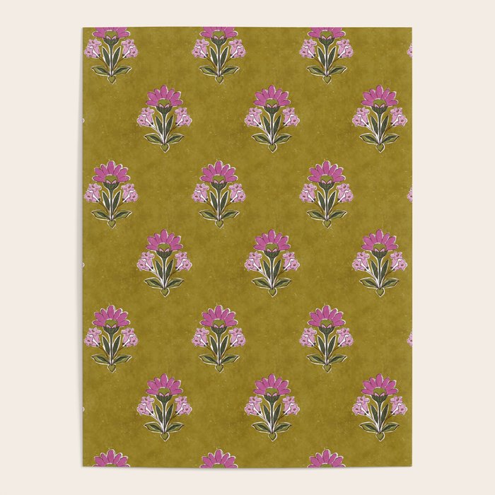 Block pink floral  Poster Gallery Image 4