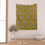Block pink floral  Wall Tapestry Gallery Image 2