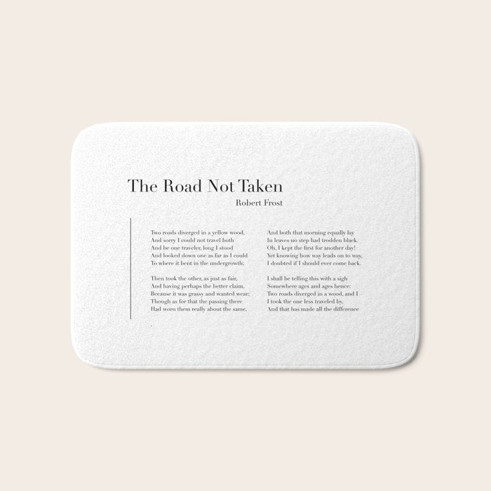 The Road Not Taken by Robert Frost Bath Mat Gallery Image 1
