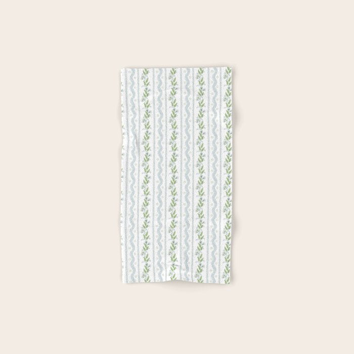 Soft Blue Green Emma Stripe Bath Towel Gallery Image 1