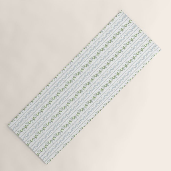 Soft Blue Green Emma Stripe Yoga Mat Gallery Image 1