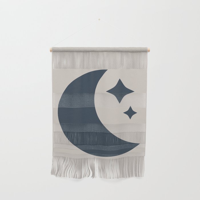 Moon & Stars - Dark Blue Wall Hanging Gallery Image 1