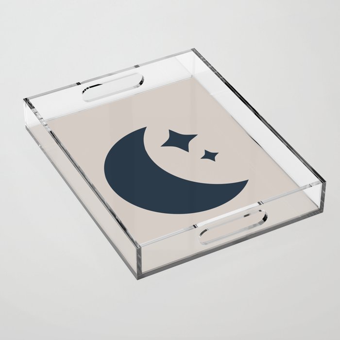 Moon & Stars - Dark Blue Acrylic Tray Gallery Image 1