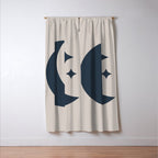 Moon & Stars - Dark Blue Window Curtain Gallery Image 3