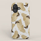 Butterfly & Palm Leaf, Gold Wall Art iPhone Case Gallery Image 1