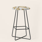 Butterfly & Palm Leaf, Gold Wall Art Stool Gallery Image 1