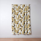 Butterfly & Palm Leaf, Gold Wall Art Window Curtain Gallery Image 3
