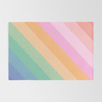 Retro Rainbow Happy full Typography Rug Gallery Image 2