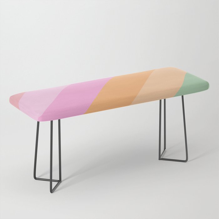 Retro Rainbow Happy full Typography Bench Gallery Image 1