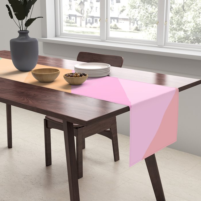 Retro Rainbow Happy full Typography Table Runner Gallery Image 2