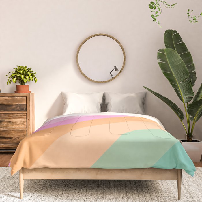 Retro Rainbow Happy full Typography Comforter Gallery Image 3