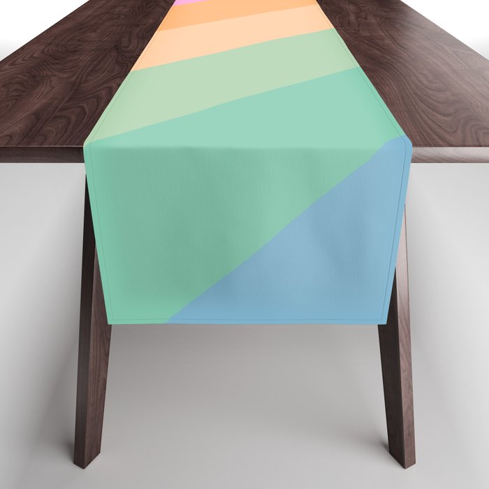Retro Rainbow Happy full Typography Table Runner Gallery Image 1