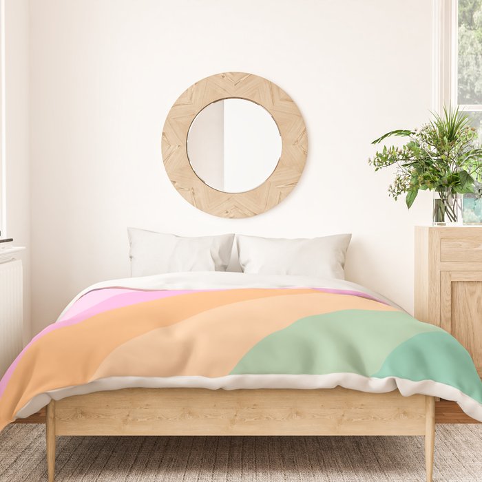 Retro Rainbow Happy full Typography Duvet Cover Gallery Image 3