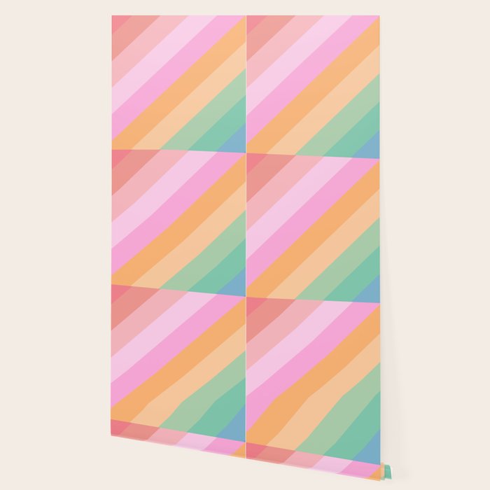 Retro Rainbow Happy full Typography Wallpaper Gallery Image 2