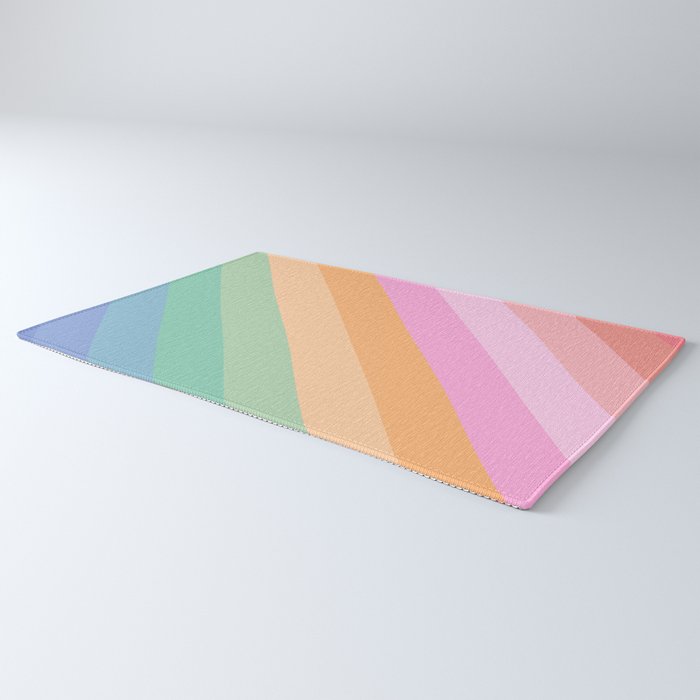 Retro Rainbow Happy full Typography Rug Gallery Image 3