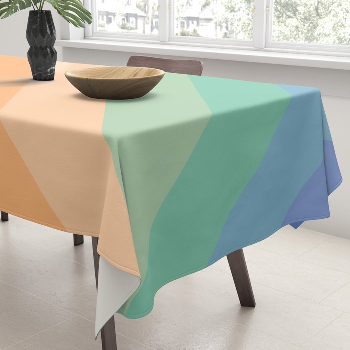 Retro Rainbow Happy full Typography Tablecloth Gallery Image 3