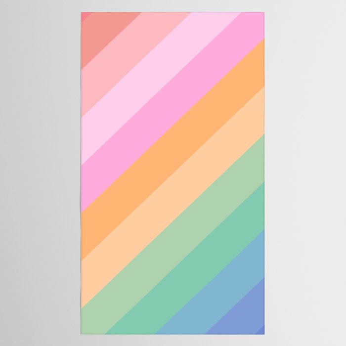 Retro Rainbow Happy full Typography Tablecloth Gallery Image 2