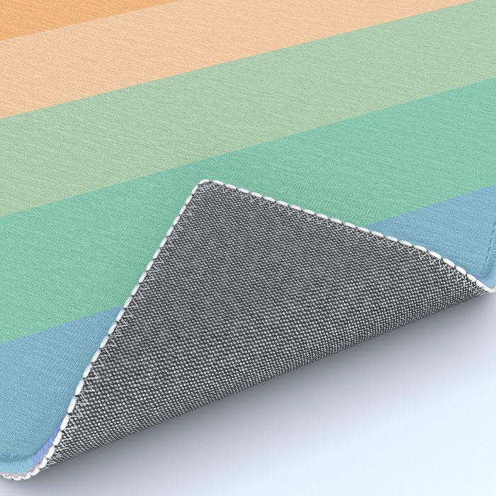 Retro Rainbow Happy full Typography Rug Gallery Image 4