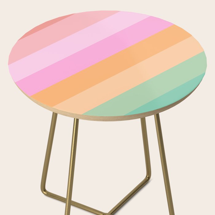 Retro Rainbow Happy full Typography Side Table Gallery Image 2