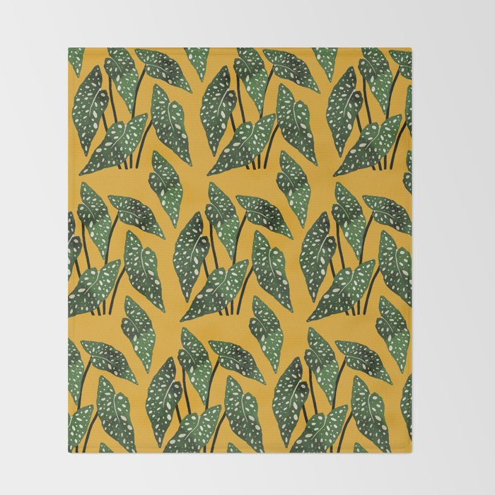 Begonia maculata pot watercolor Throw Blanket Gallery Image 2