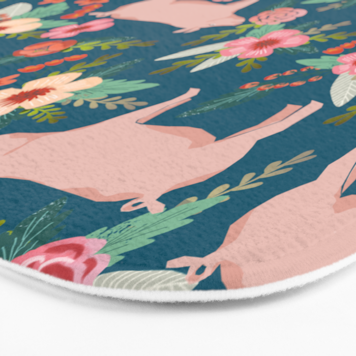 Pig florals farm homesteader pigs cute farms animals floral gifts Bath Mat Gallery Image 3