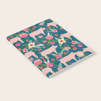 Pig florals farm homesteader pigs cute farms animals floral gifts Notebook Gallery Image 2
