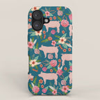 Pig florals farm homesteader pigs cute farms animals floral gifts iPhone Case Gallery Image 1