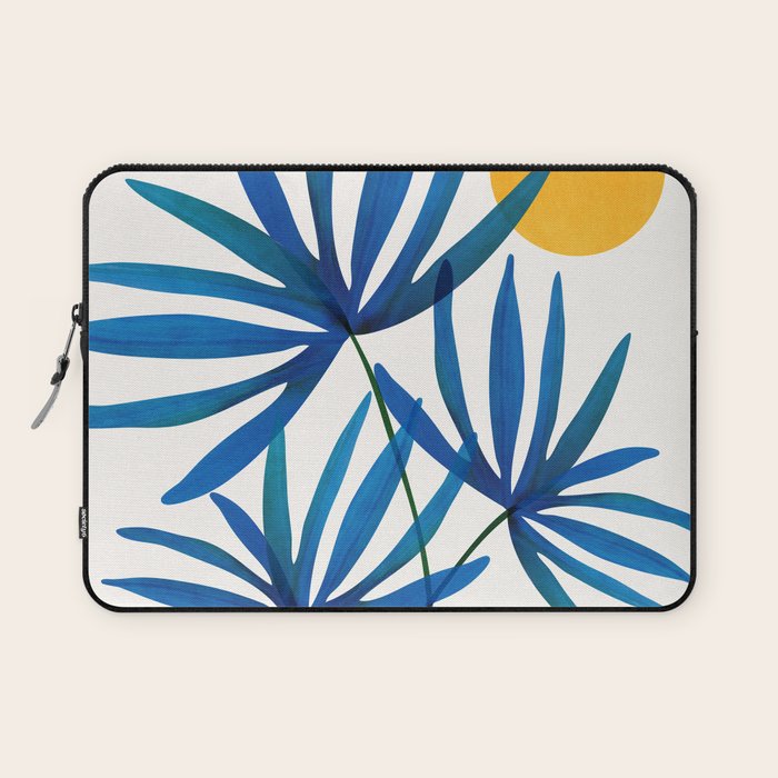 Sunny Palms in Indigo and Pink Laptop Sleeve Gallery Image 1