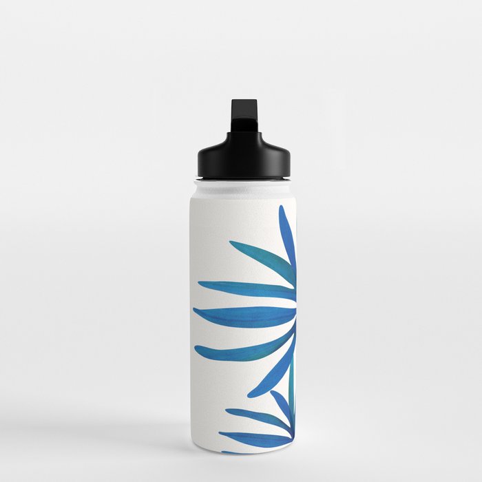 Sunny Palms in Indigo and Pink Water Bottle Gallery Image 3