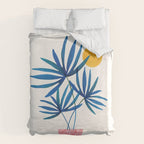 Sunny Palms in Indigo and Pink Duvet Cover Gallery Image 6
