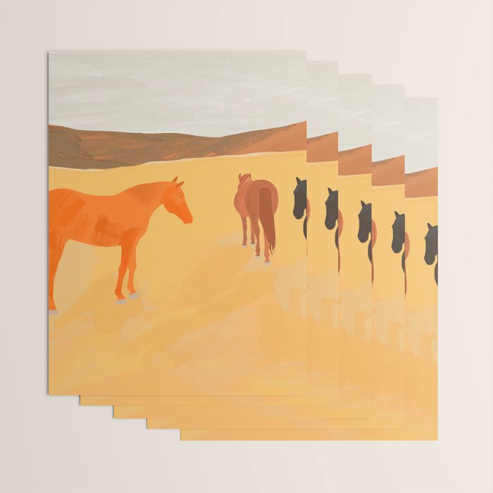 Horses in the Golden Field Wrapping Paper Gallery Image 3