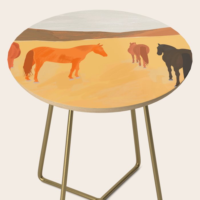 Horses in the Golden Field Side Table Gallery Image 2