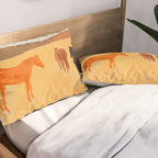 Horses in the Golden Field Pillow Sham Gallery Image 2