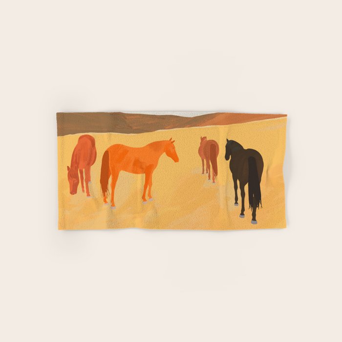 Horses in the Golden Field Bath Towel Gallery Image 1